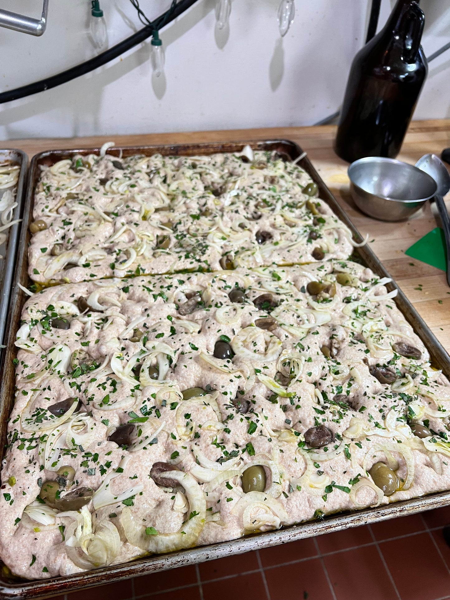 Focaccia w/ Olives & Roasted Shishitos