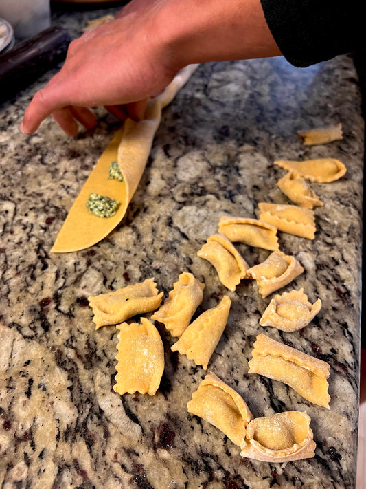 Agnolotti w/ Arugula-Basil Pesto Ricotta (Serves 2)