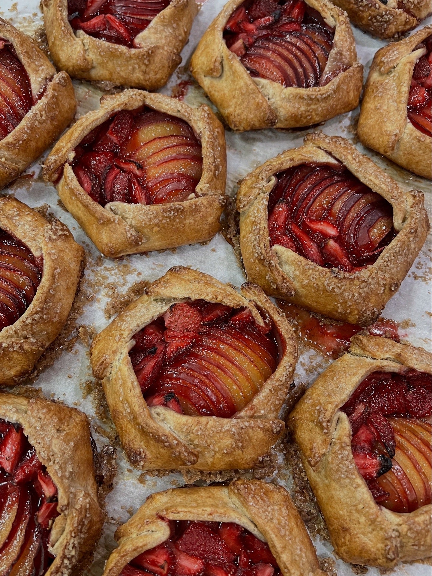 Strawberry-Plum Galette w/ Chocolate Almond Frangipane