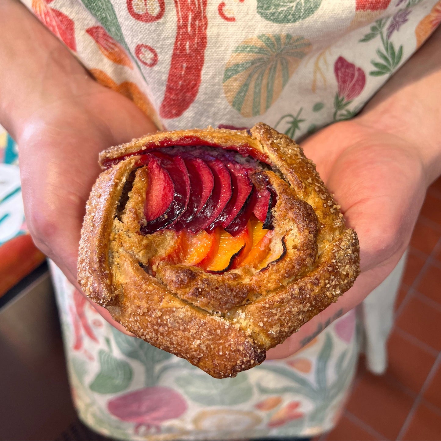 Strawberry-Plum Galette w/ Chocolate Almond Frangipane