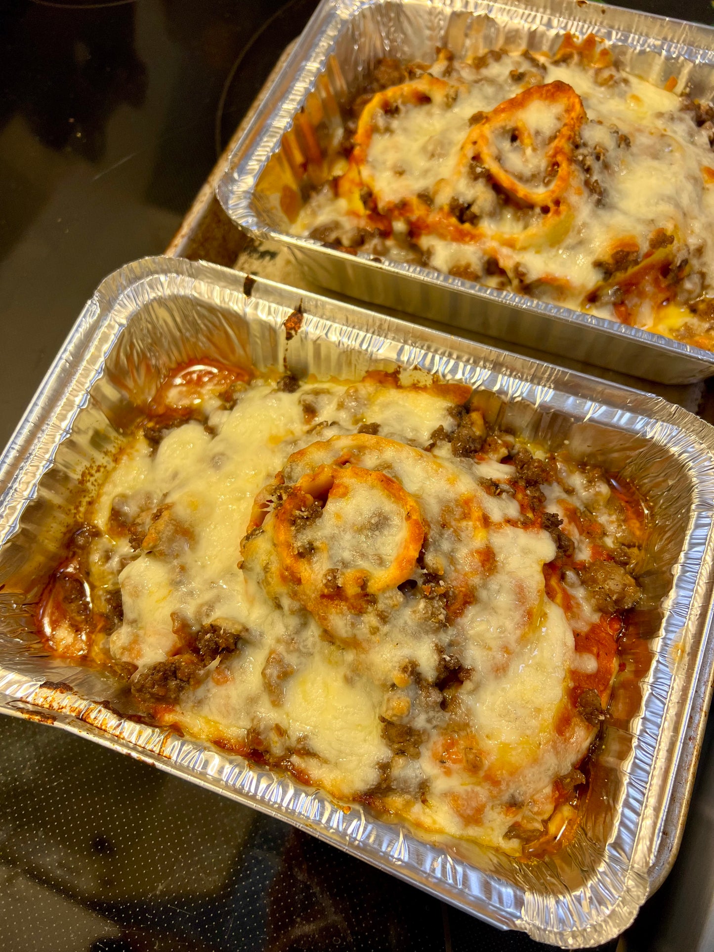 Vegetarian Baked Spiral Raviolo w/ Red Sauce (for 2)